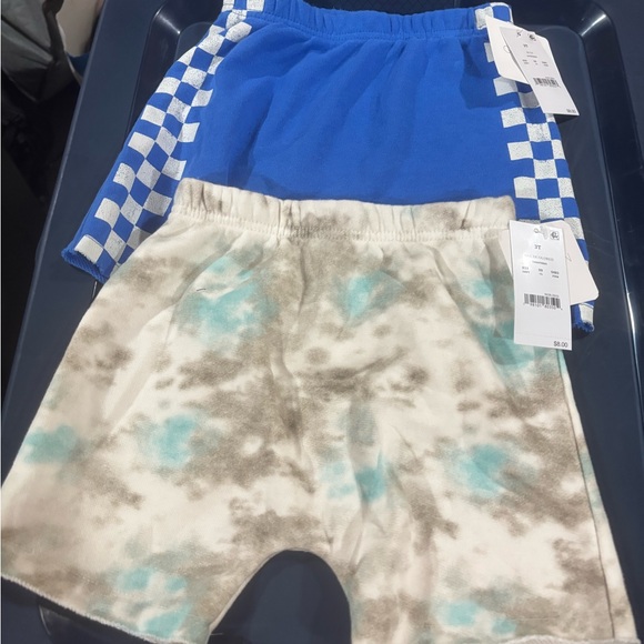 💜Blue checkered and Tie-Dye Kids Shorts Set - Picture 1 of 3